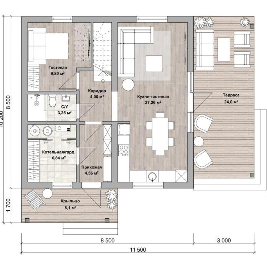 Планировка дома Шато