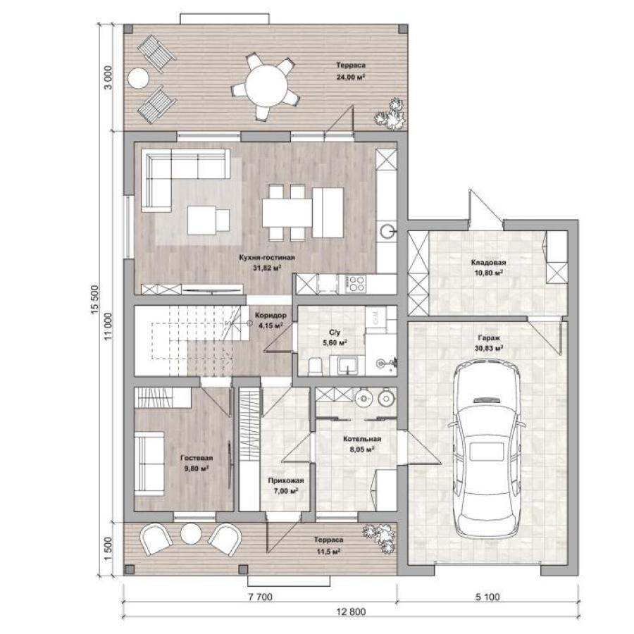 Планировка дома Элефант