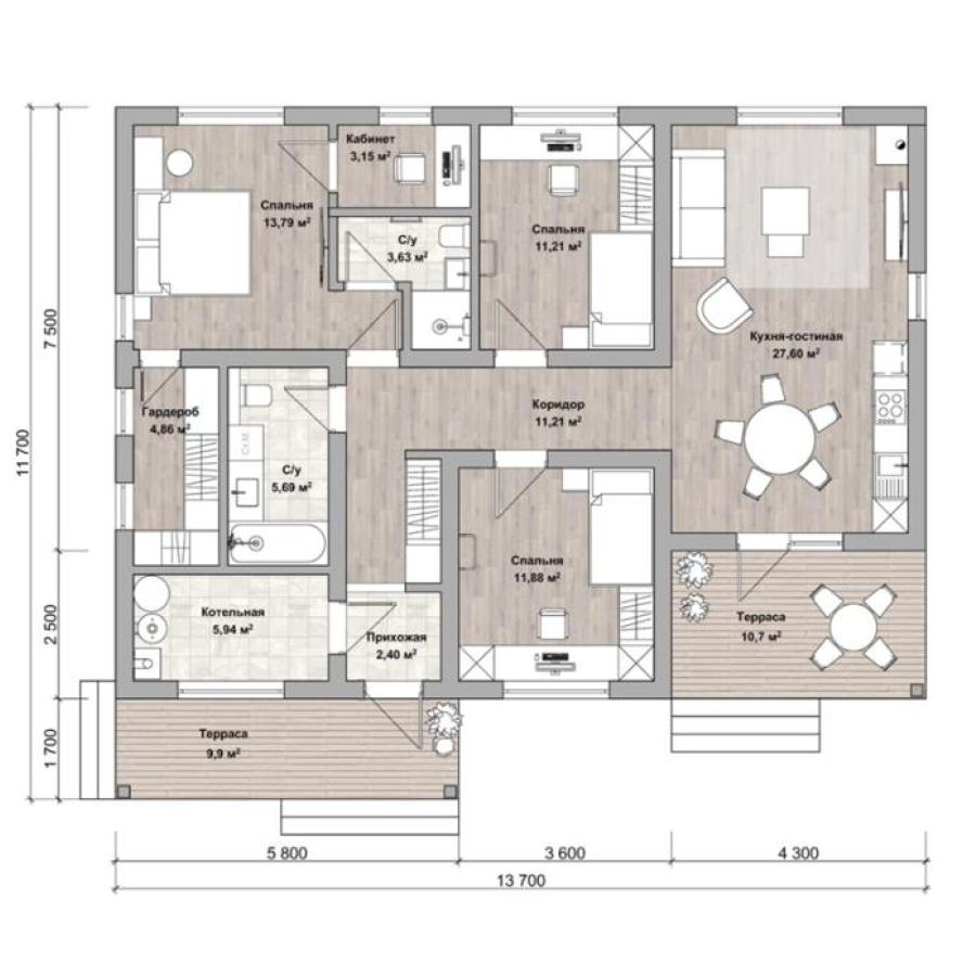 Планировка дома Ватерфильд